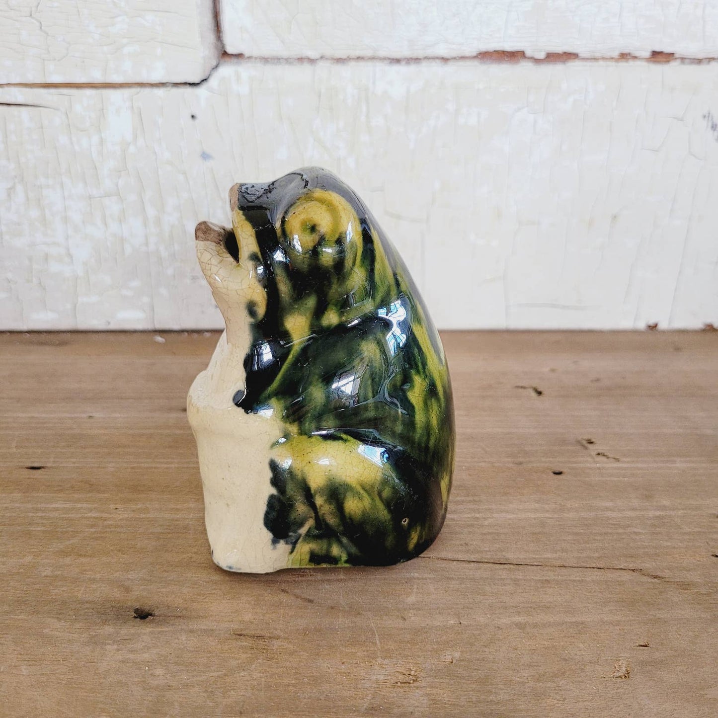 Vintage Seated Frog Roseville Pottery Still Bank