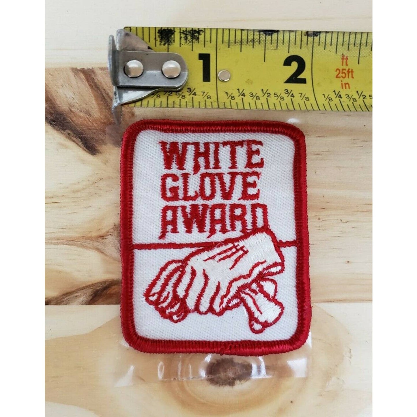 Vintage KFC Kentucky Fried Chicken Embroidery Patch White Glove Award NOS