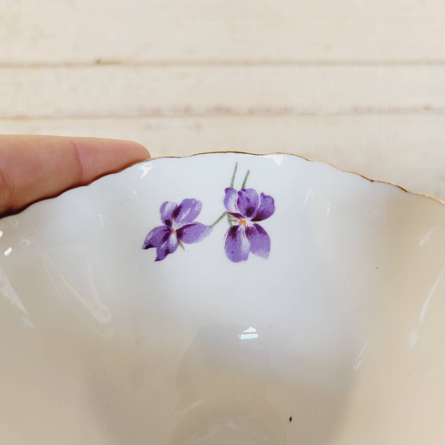 Vintage 1940s Hammersley & Co Teacup & Saucer Victorian Violets