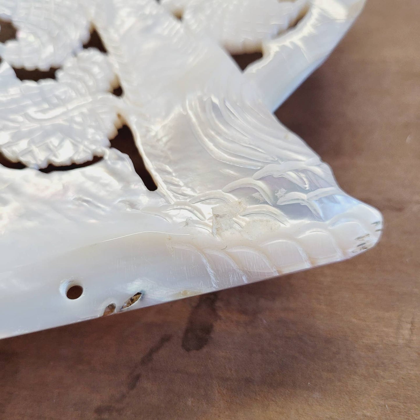 Vintage Carved Mother of Pearl Shell