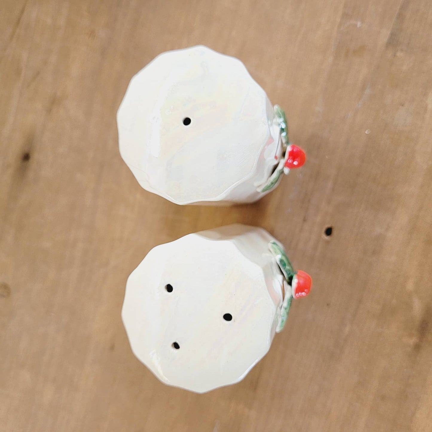 Vintage Christmas Norcrest Holly Berry Salt Pepper Shaker Set