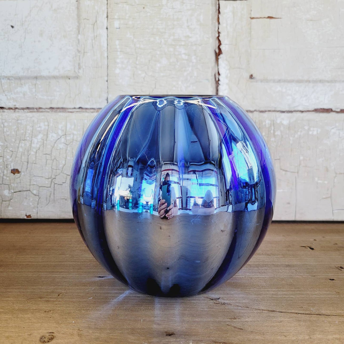 Vintage Czechoslovakia Mercury Glass Candle Holder Art Deco