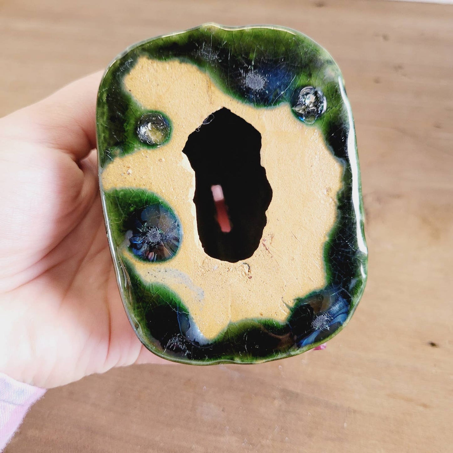 Vintage Seated Frog Pottery Bank