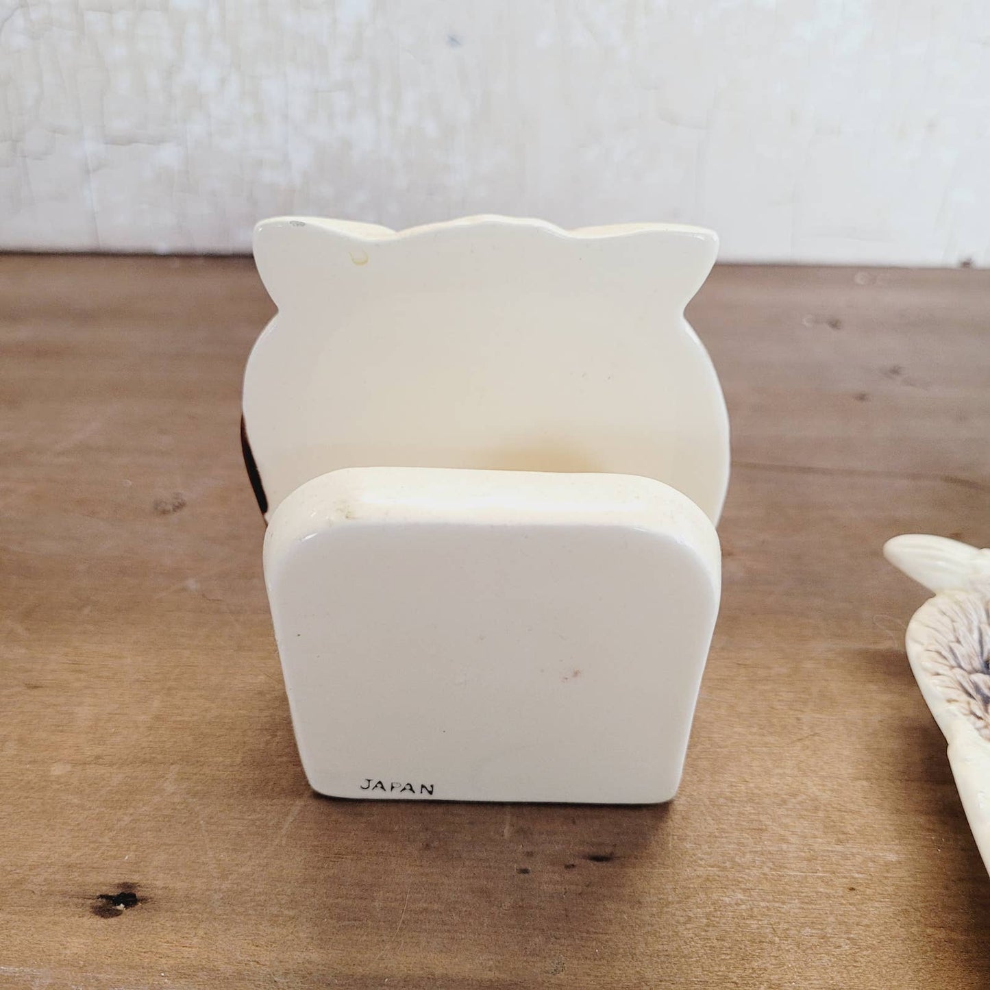 Vintage Enesco Owl Spoon Rest and Napkin Holder
