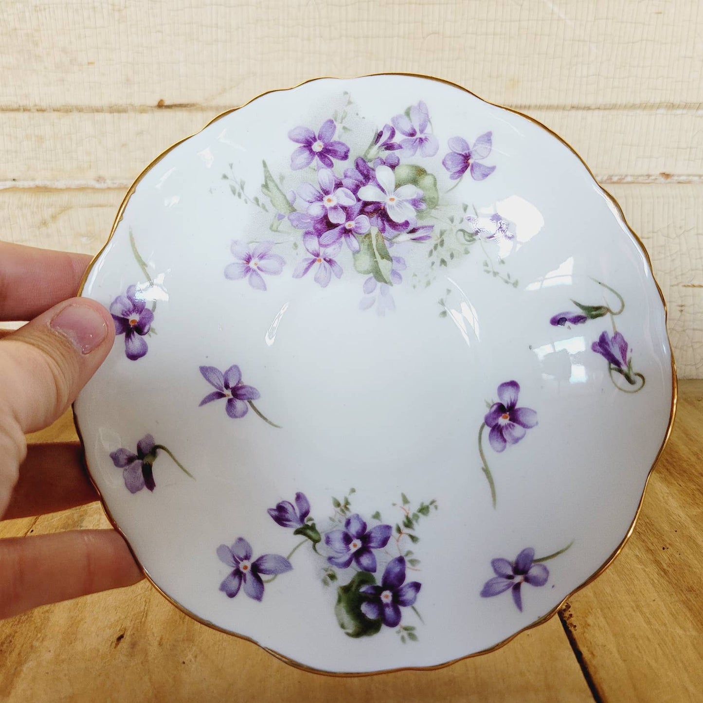 Vintage 1940s Hammersley & Co Teacup & Saucer Victorian Violets
