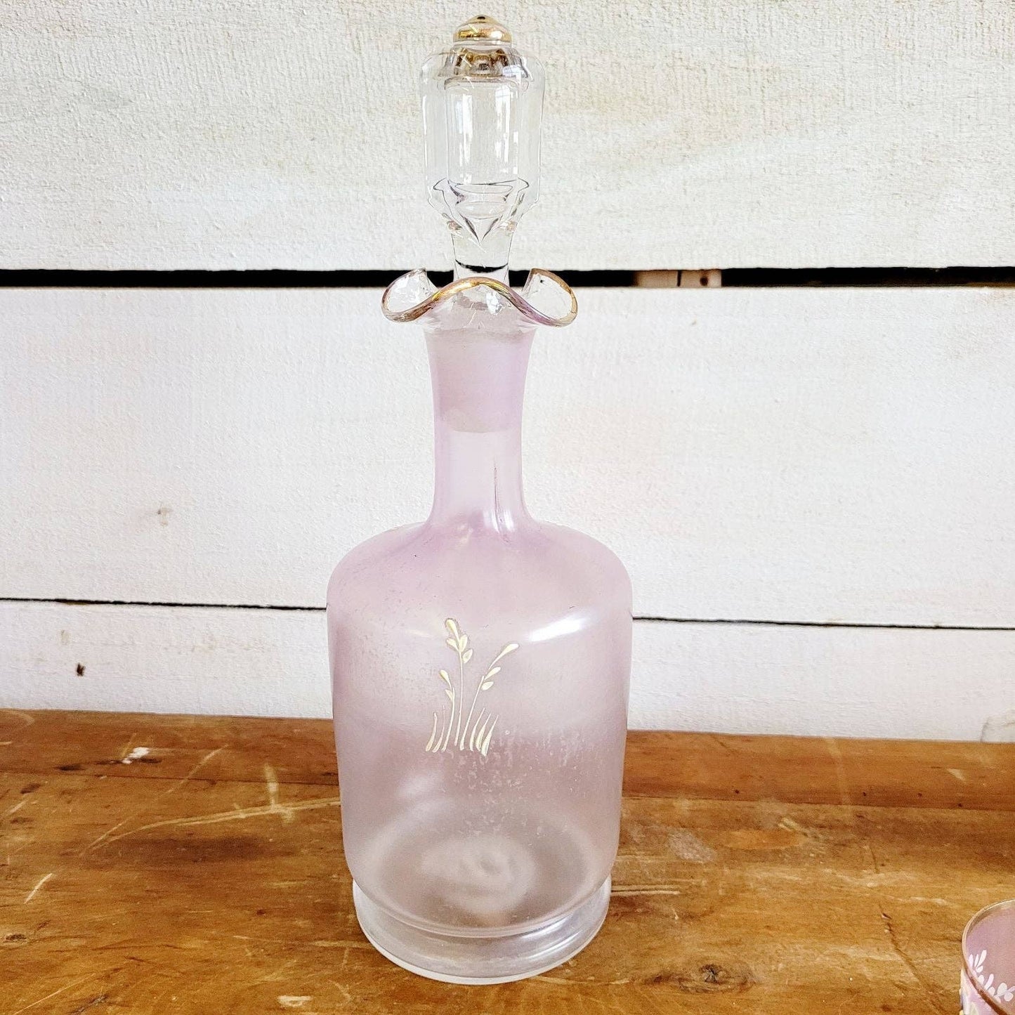 Vintage Bohemian Glass Decanter Set