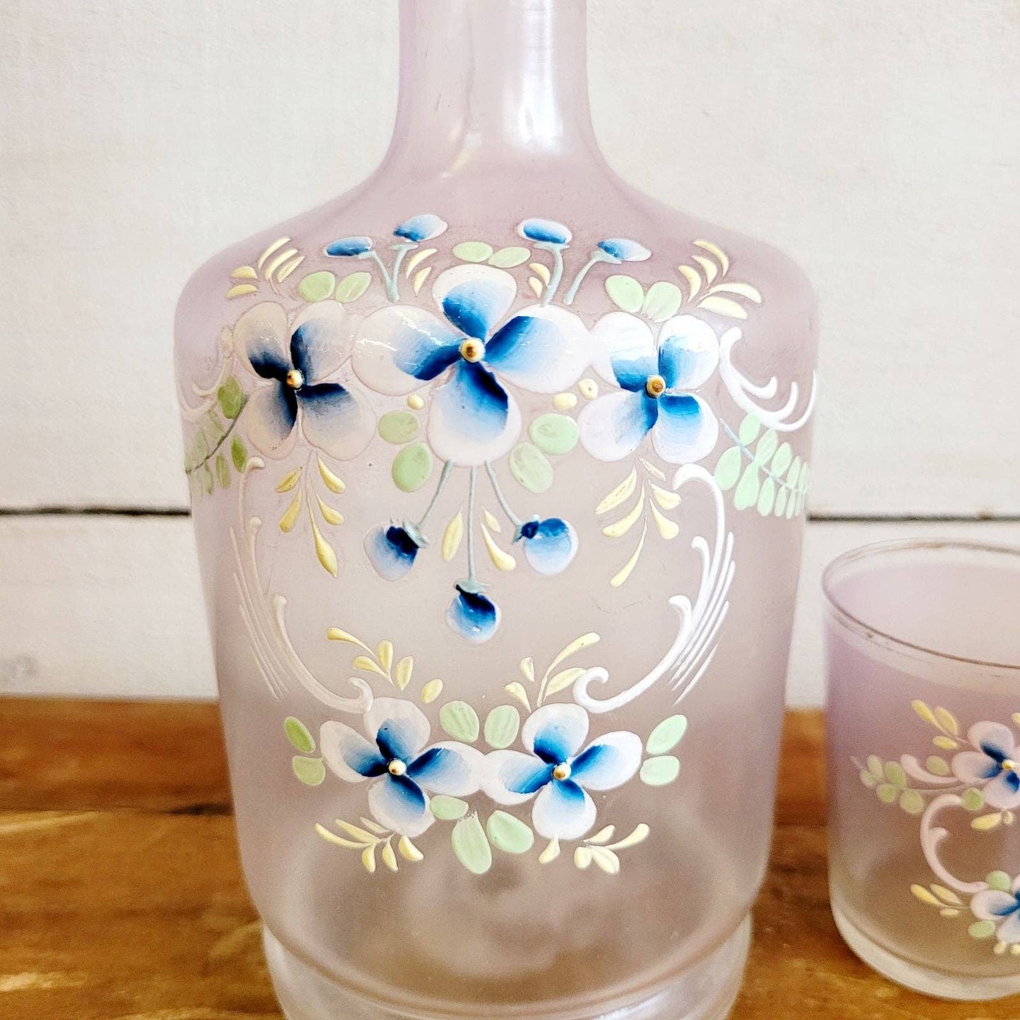 Vintage Bohemian Glass Decanter Set