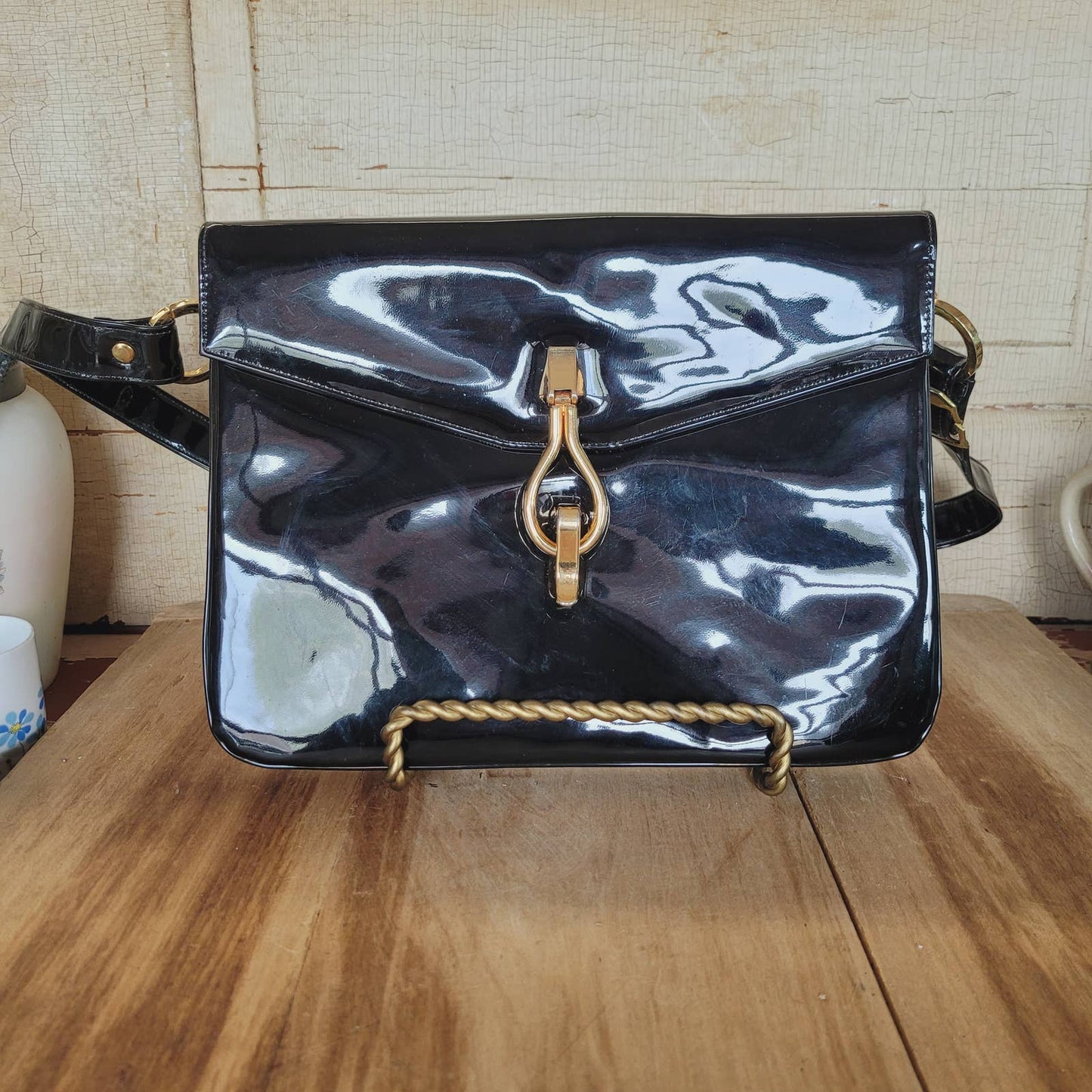 Vintage Robert Bestien Patent Leather Black Purse