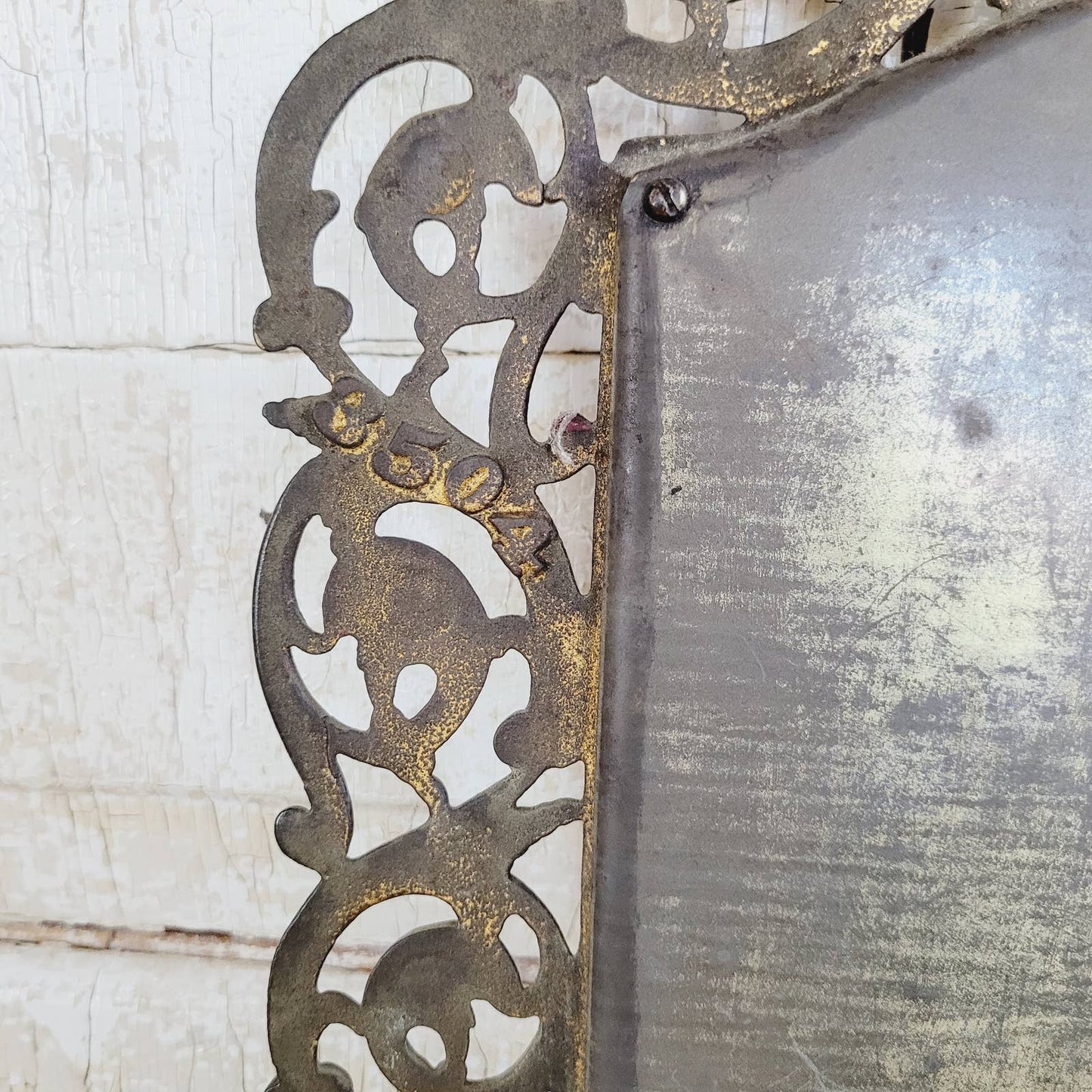 Bradley & Hubbard Cast Iron Gilt Framed Wall Mirror Bacchus Grapes Vine Antique