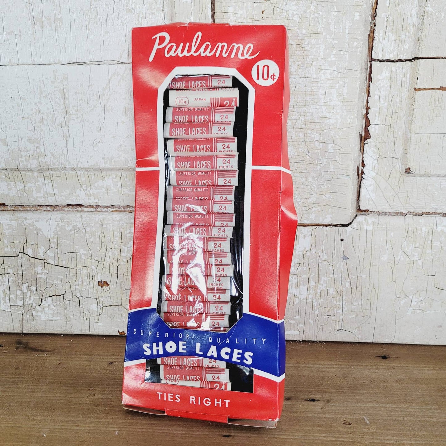 Vintage 24 Pairs PAULANNE Black 24" Shoe Laces, Made in Japan, Original Package