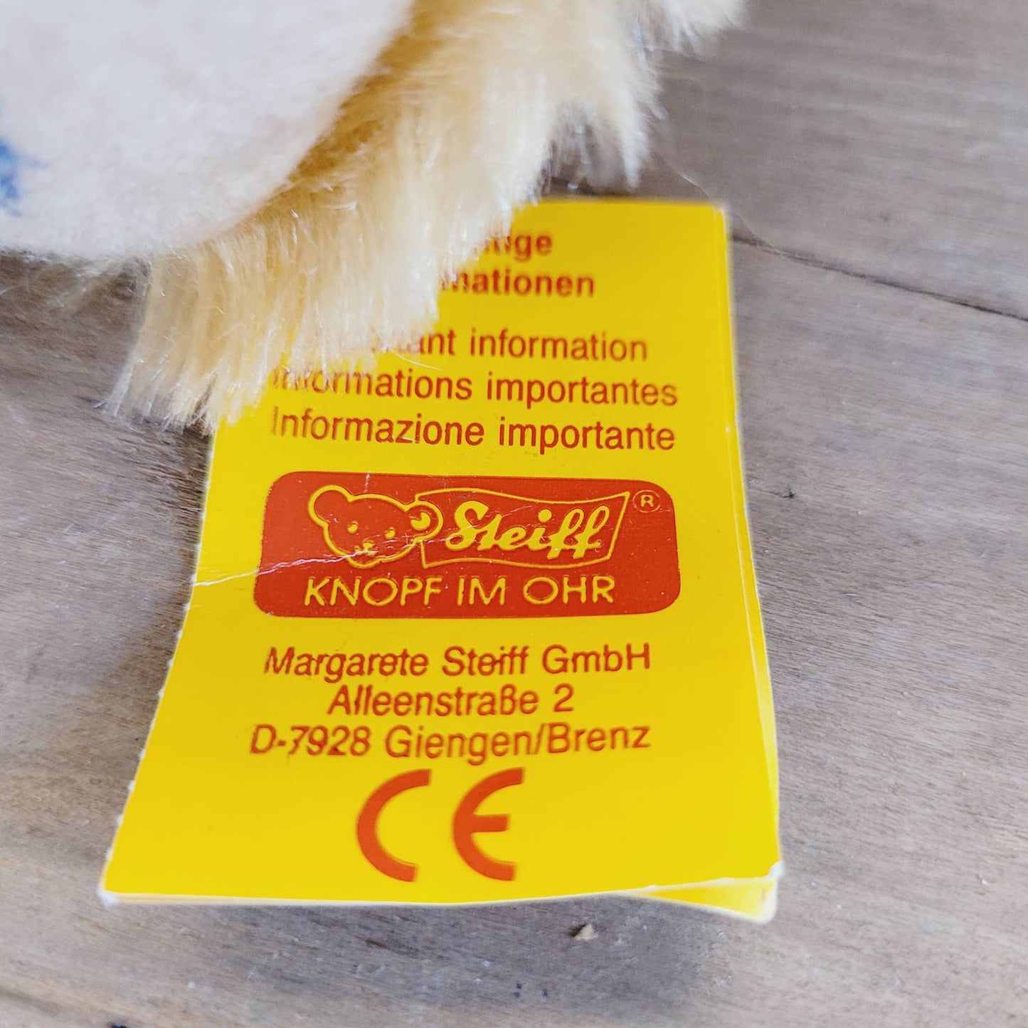 STEIFF Germany Musical Teddy Bear 011214 Mohair Jointed Button/Tags Signed