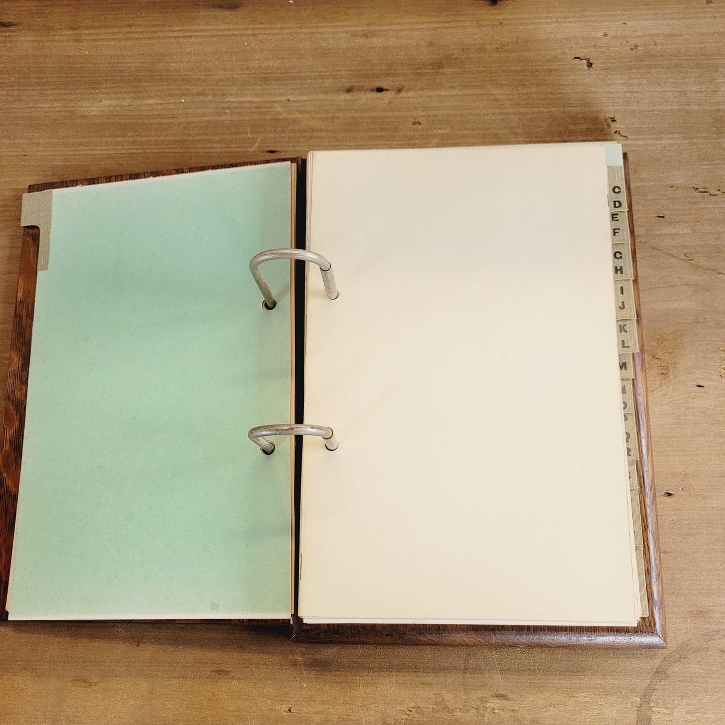 1920's Weis Manufacturing Co. Monroe Michigan Wood Desktop Ledger Book w/Pages
