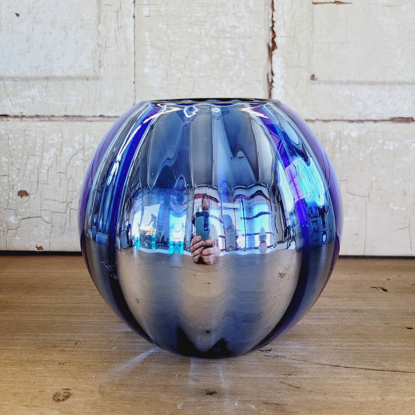 Vintage Czechoslovakia Mercury Glass Candle Holder Art Deco