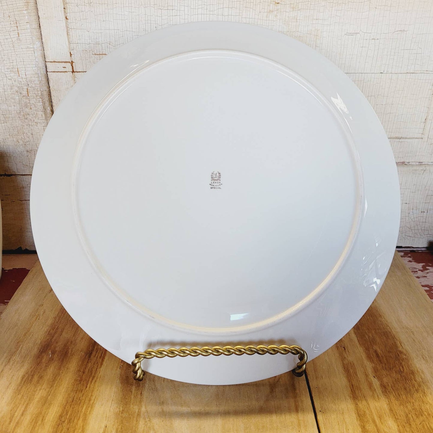 Lenox 13" Holiday Dimension Christmas Holly Berry Ivory Platter Gold Trim