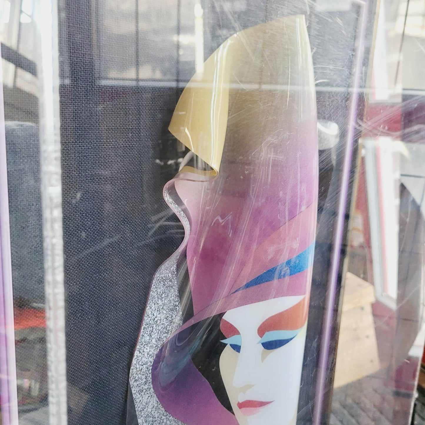 1990 Ned Moulton Rag Time Rose Plexiglass Sculpture in Case
