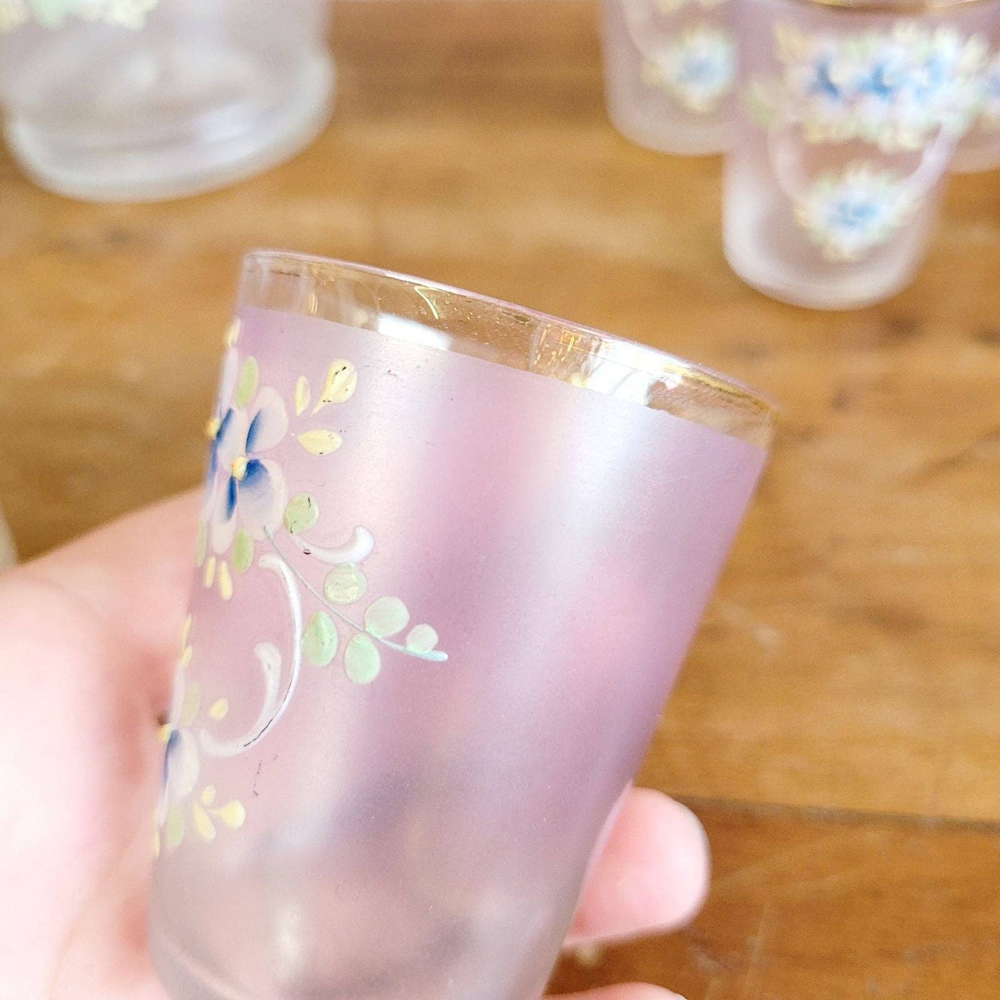 Vintage Bohemian Glass Decanter Set