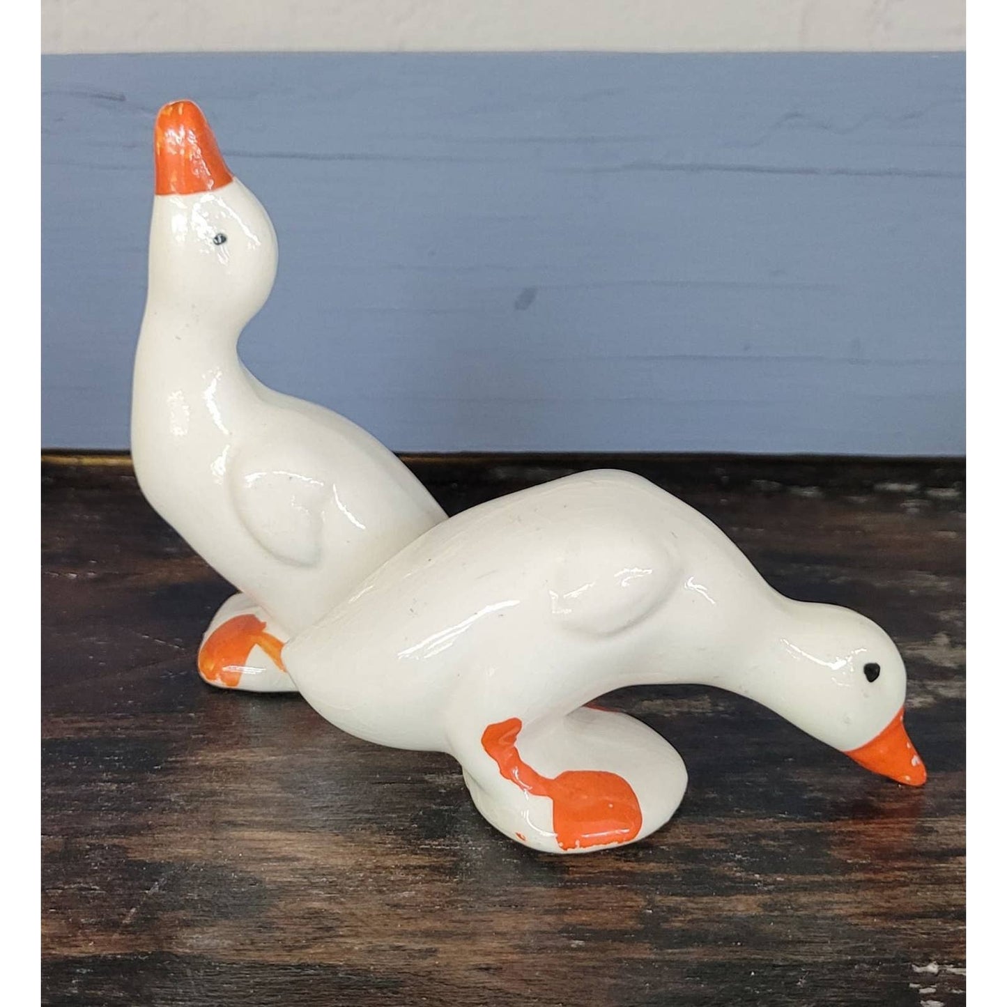Vintage USA Pottery Geese Pair