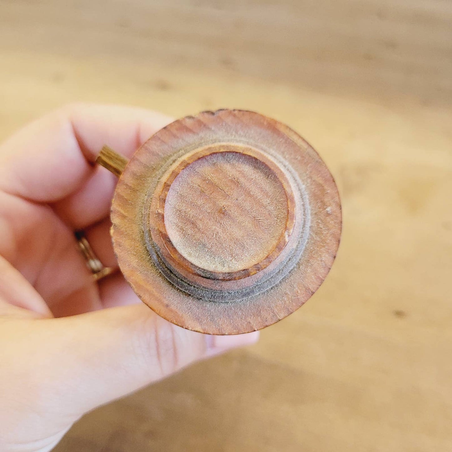 Vintage ANRI Dual Action Eye & Tongue moving Wood Mechanical Bottle Stopper