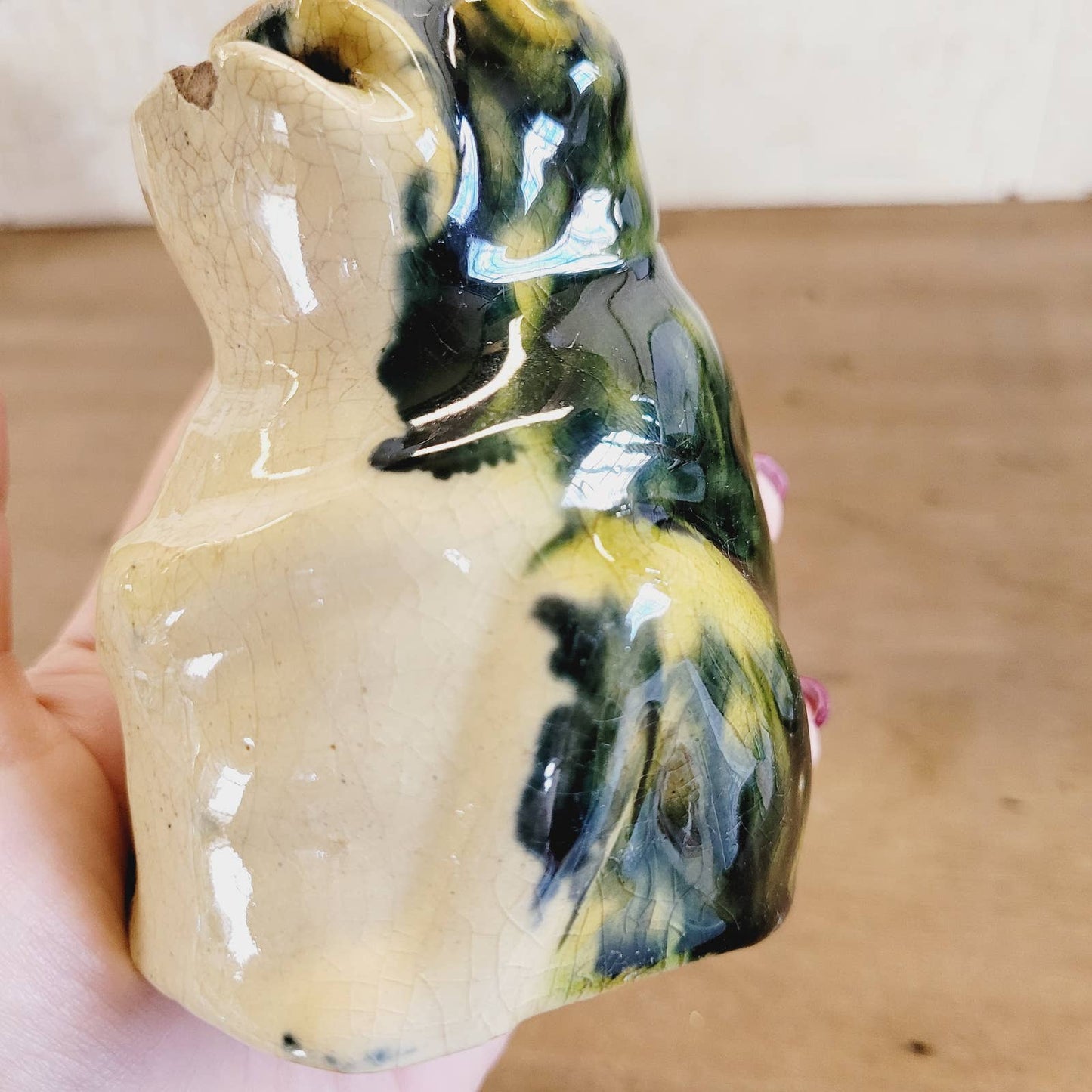 Vintage Seated Frog Roseville Pottery Still Bank