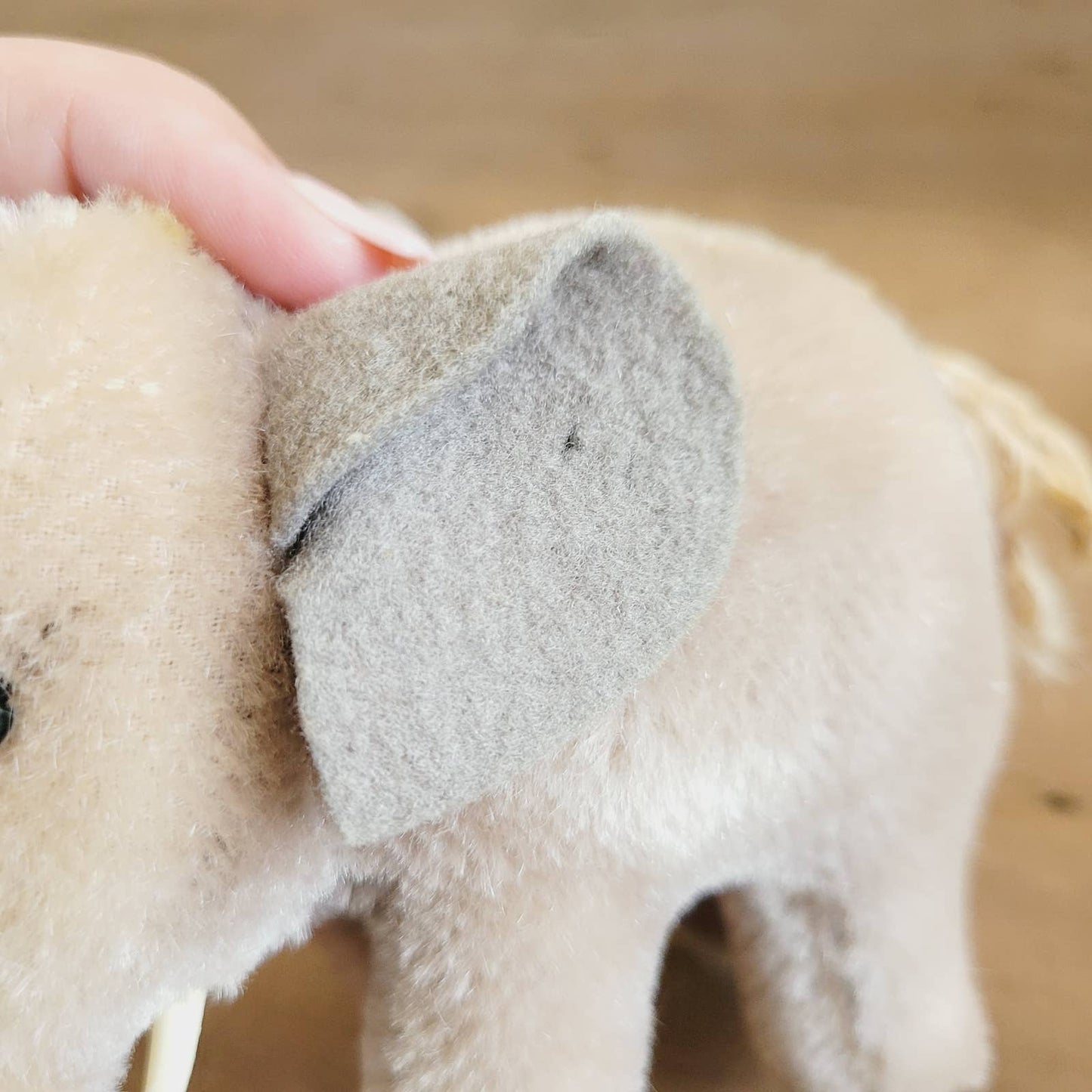 Vintage Steiff Standing Elephant Mohair With Tusks