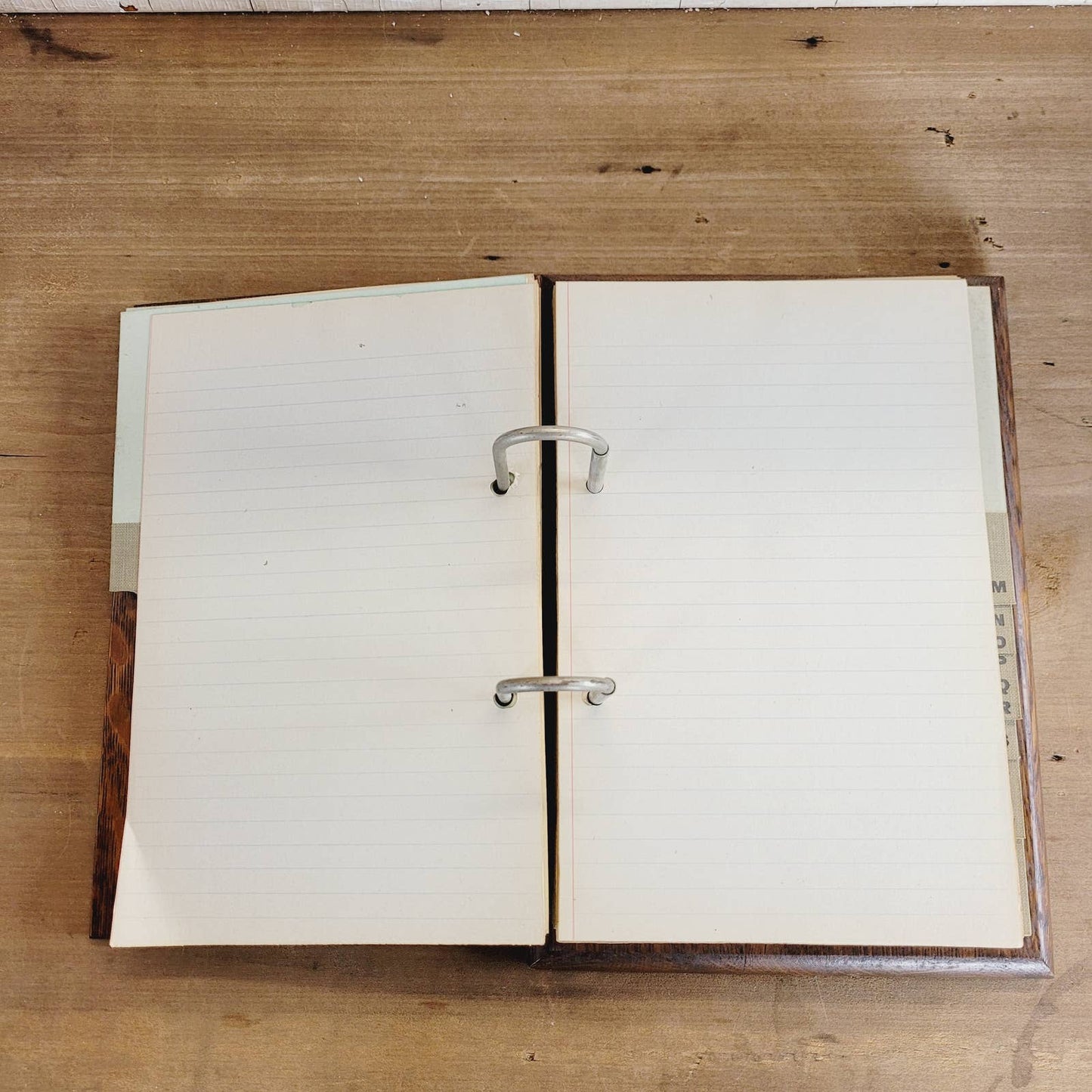 1920's Weis Manufacturing Co. Monroe Michigan Wood Desktop Ledger Book w/Pages