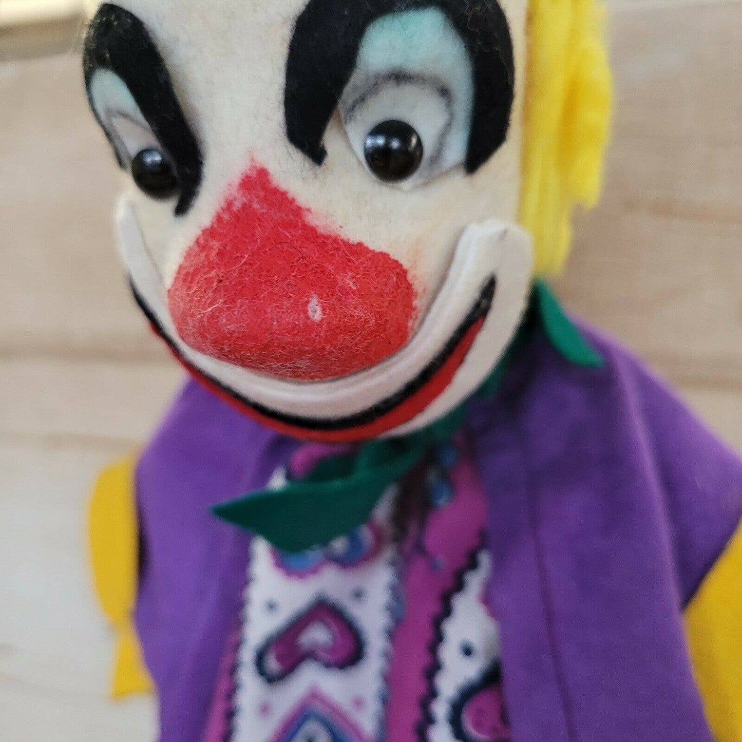 Rare Else Hecht Hand Puppet ~ German Felt Toy Elf Clown Doll w/ tag