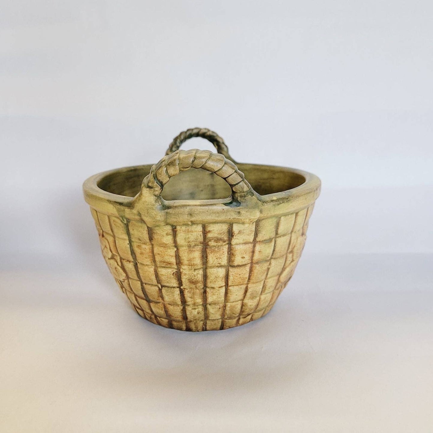 Vintage Weller Rose Basket Planter