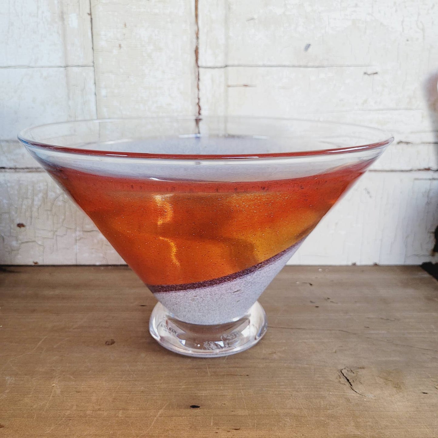 KOSTA BODA TWISTER BOWL BY KJELL ENGMAN, SIGNED, NUMBERED, MCM, LARGE