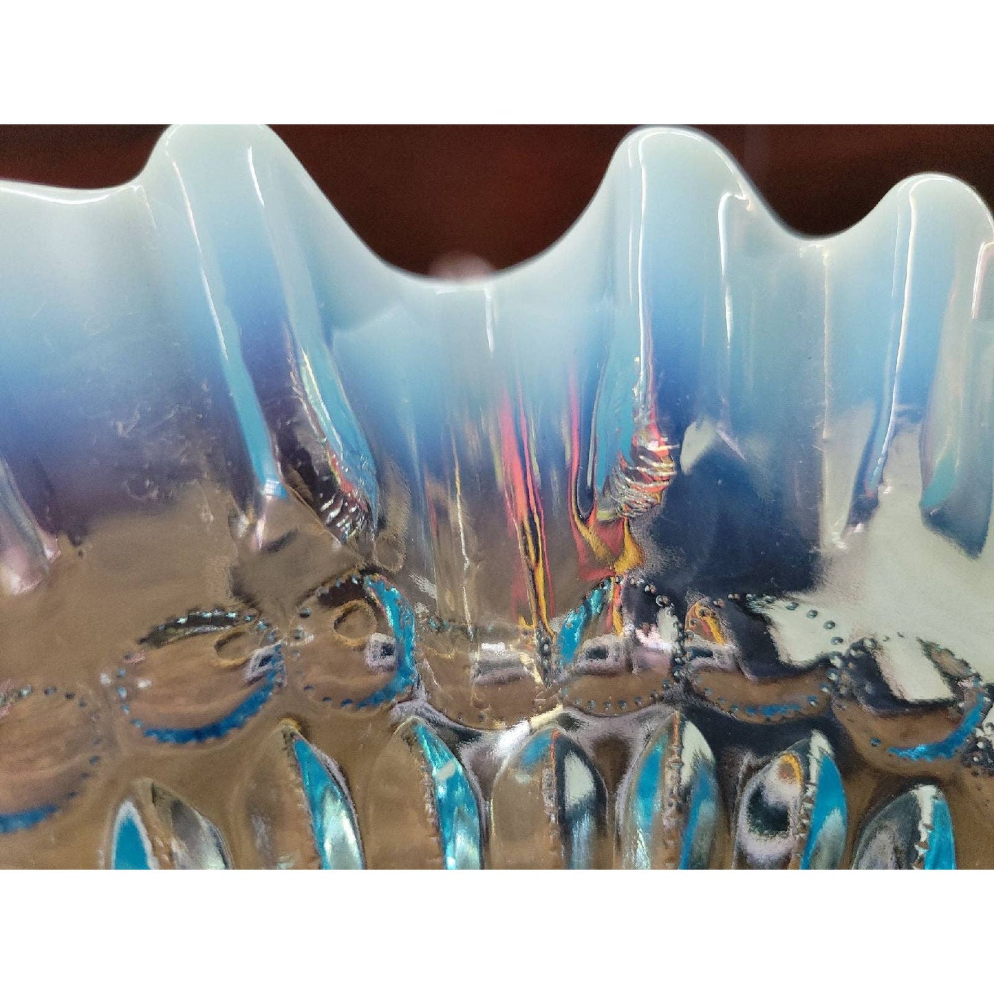 Vintage Jefferson Blue Opalescent Bowl