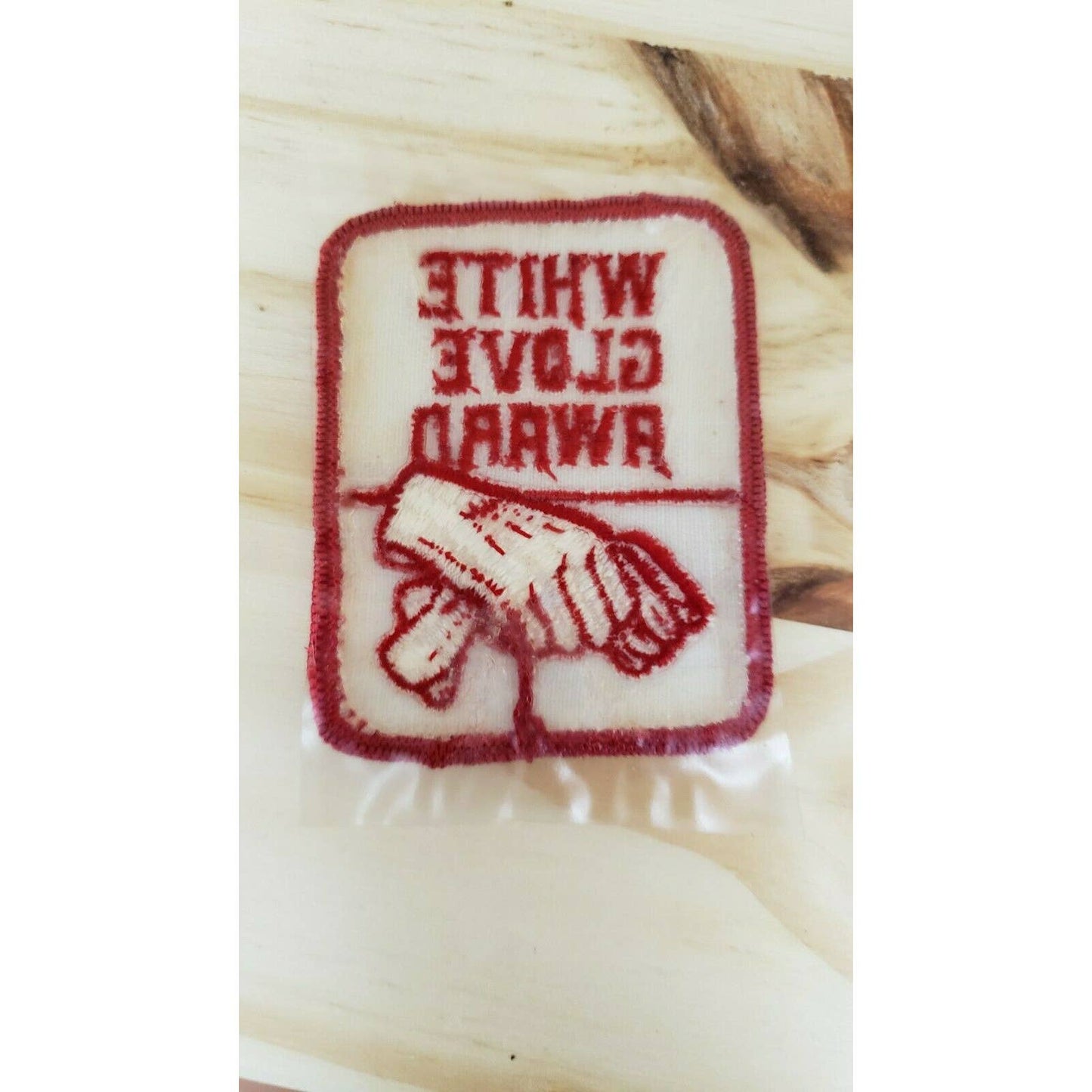 Vintage KFC Kentucky Fried Chicken Embroidery Patch White Glove Award NOS