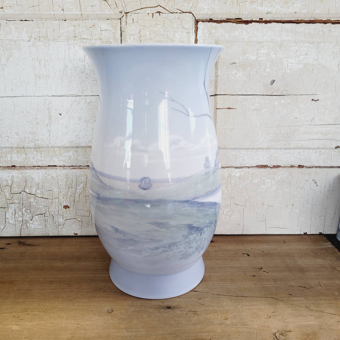 Bing & Grondahl River Farm Birch Tree Scenery Vase Large