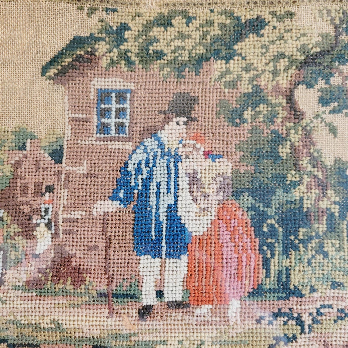 Antique Janet Black 1838 1839 Sampler Alexander Pope Windsor Forest Framed
