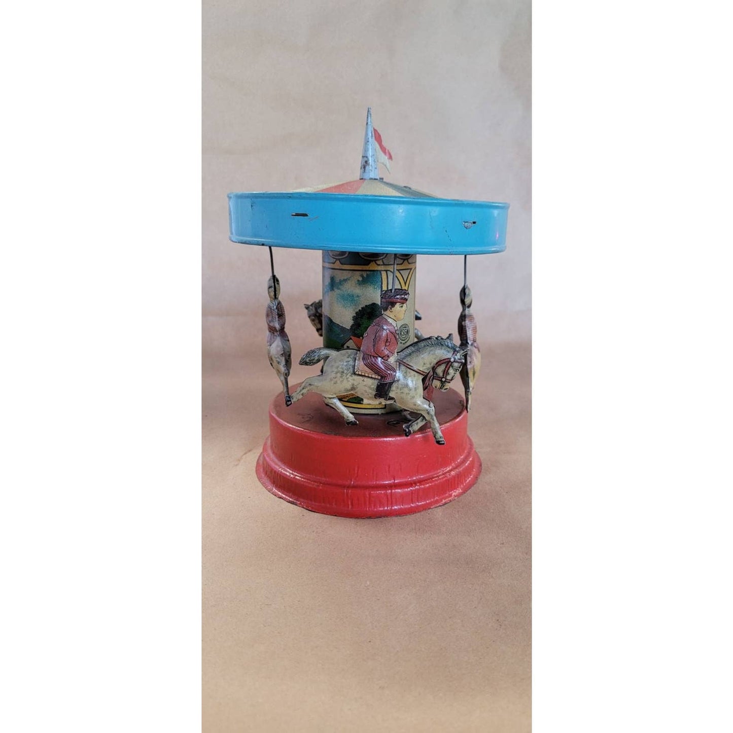 Antique Gunthermann tin toy Carousel
