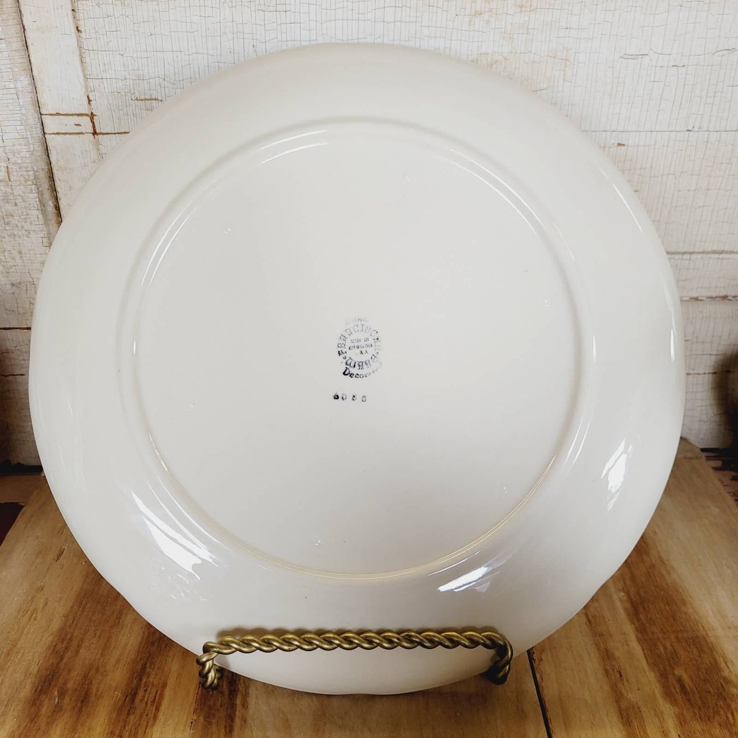 1940s Vintage Franciscan Ware Apple Pattern Chop Plate Round Serving Platter
