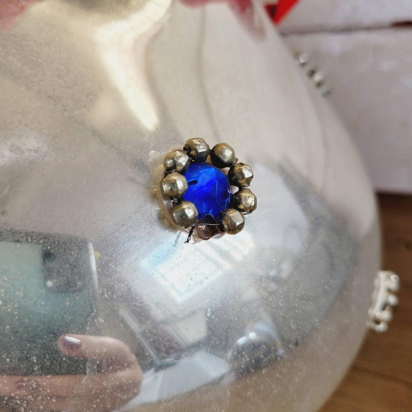 Antique Jumbo XL Mercury Glass Store Display Christmas Ornament 10" #2