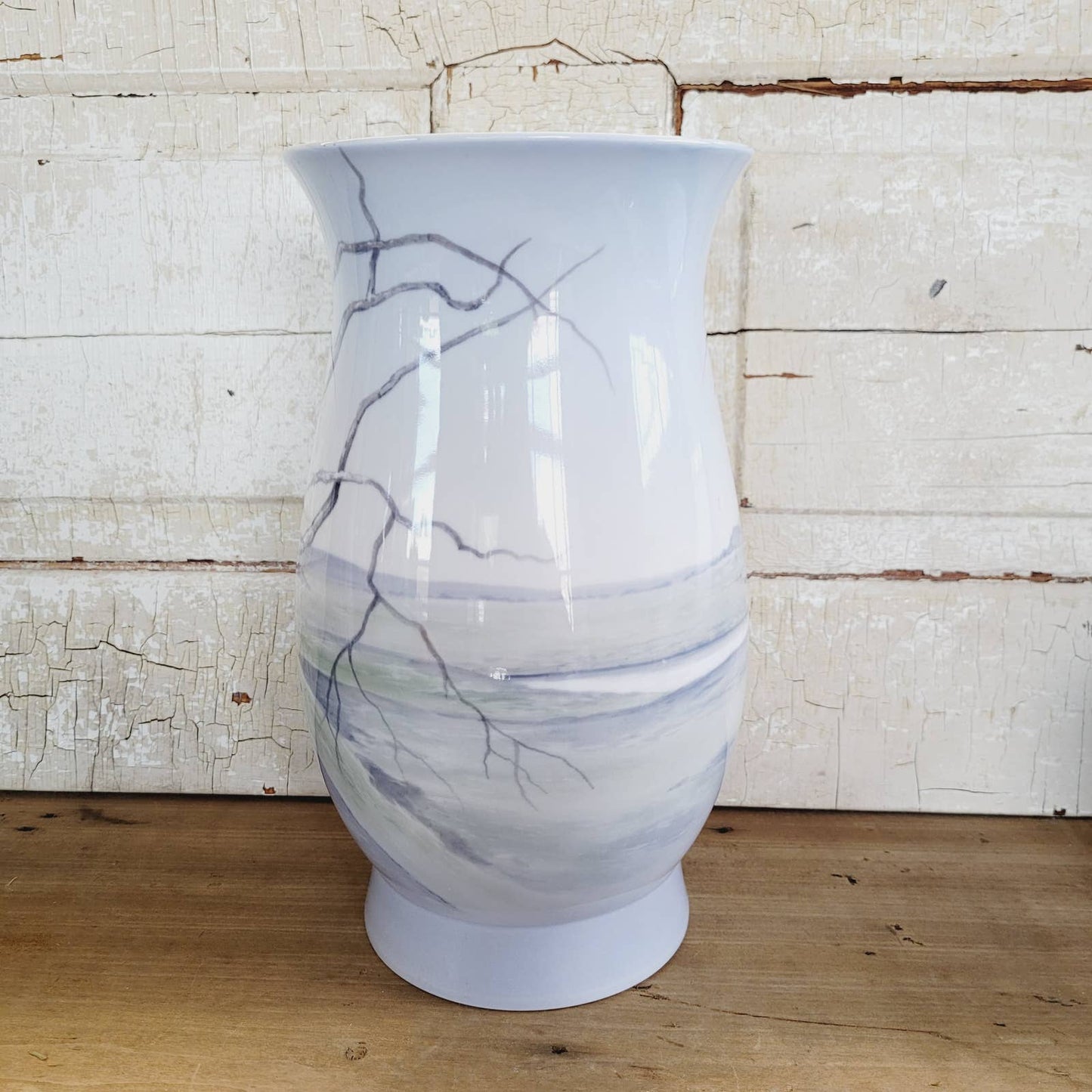 Bing & Grondahl River Farm Birch Tree Scenery Vase Large