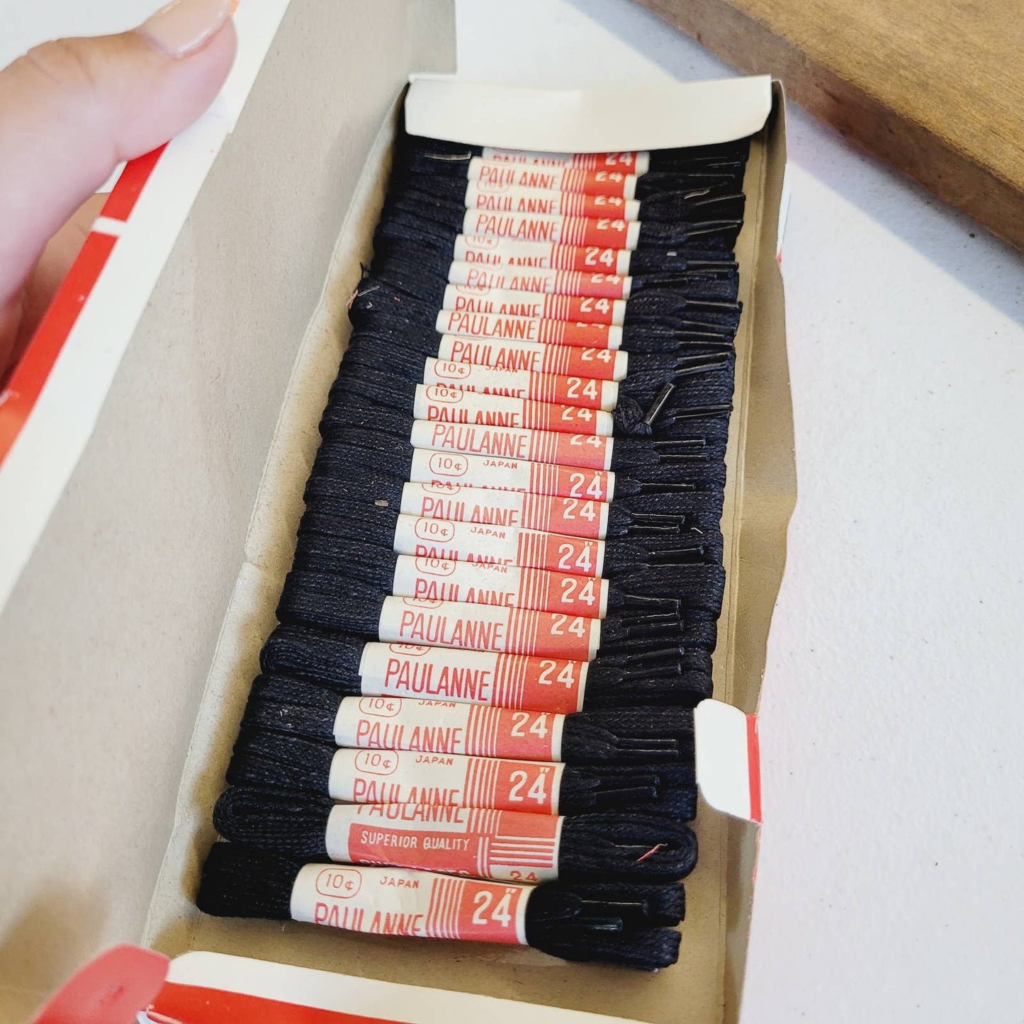 Vintage 24 Pairs PAULANNE Black 24" Shoe Laces, Made in Japan, Original Package