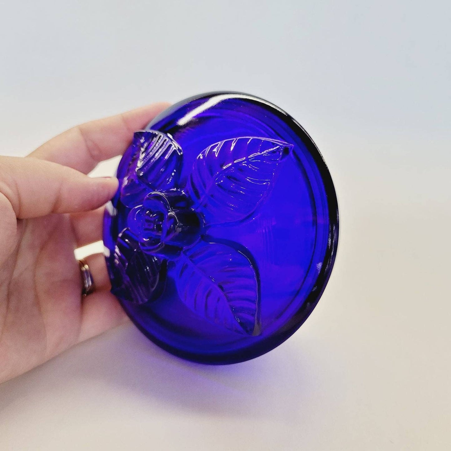 Boyd Glass Dresser Trinket Box Rose