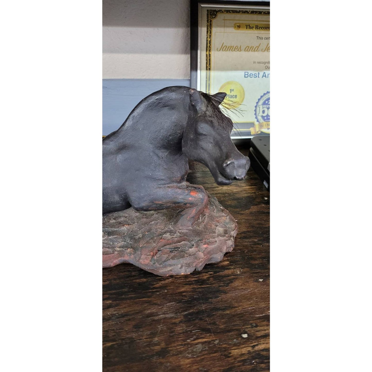 Vintage Handmade Clay Horse in Mud