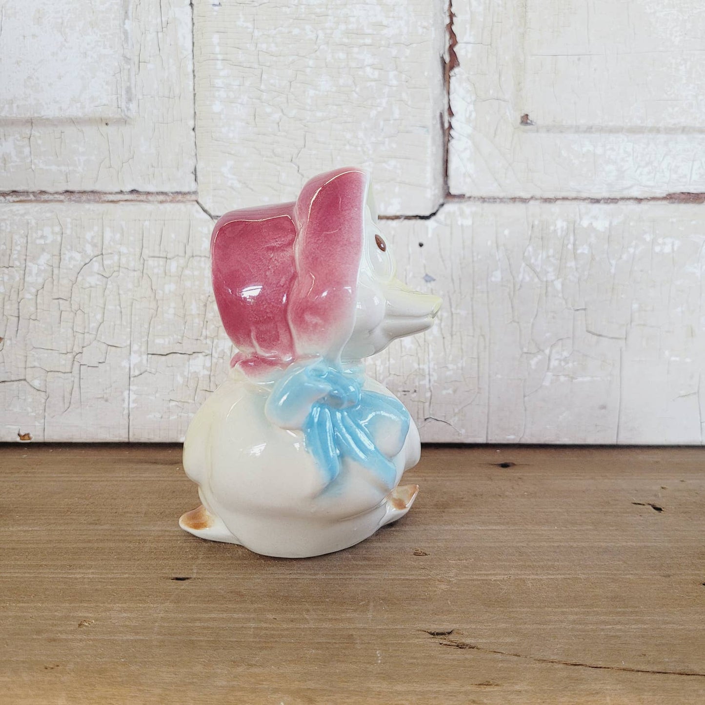 Vintage Duck with Bonnet Planter