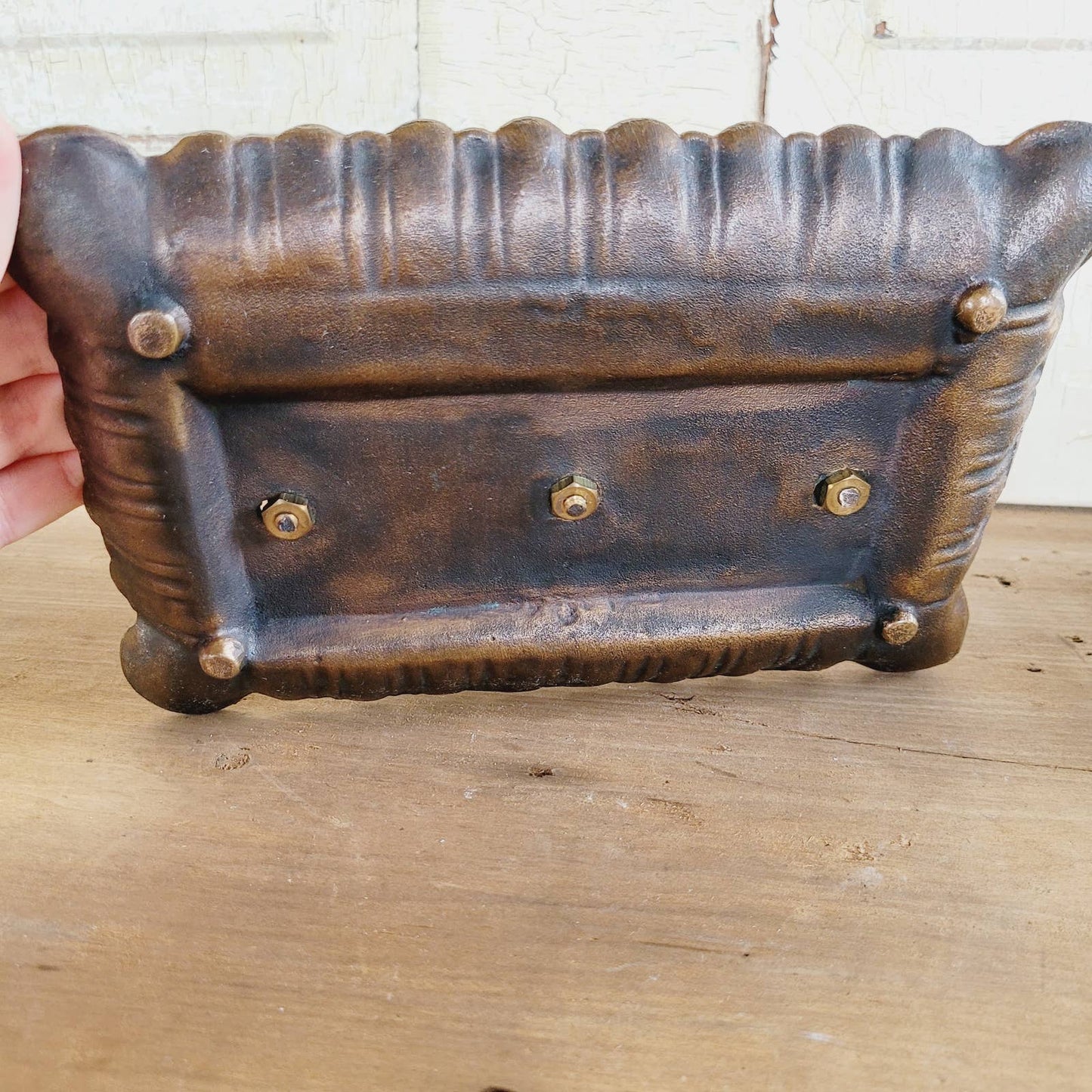 Antique Vintage Double Snail Inkwell Pen Holder Ceramic Stoneware