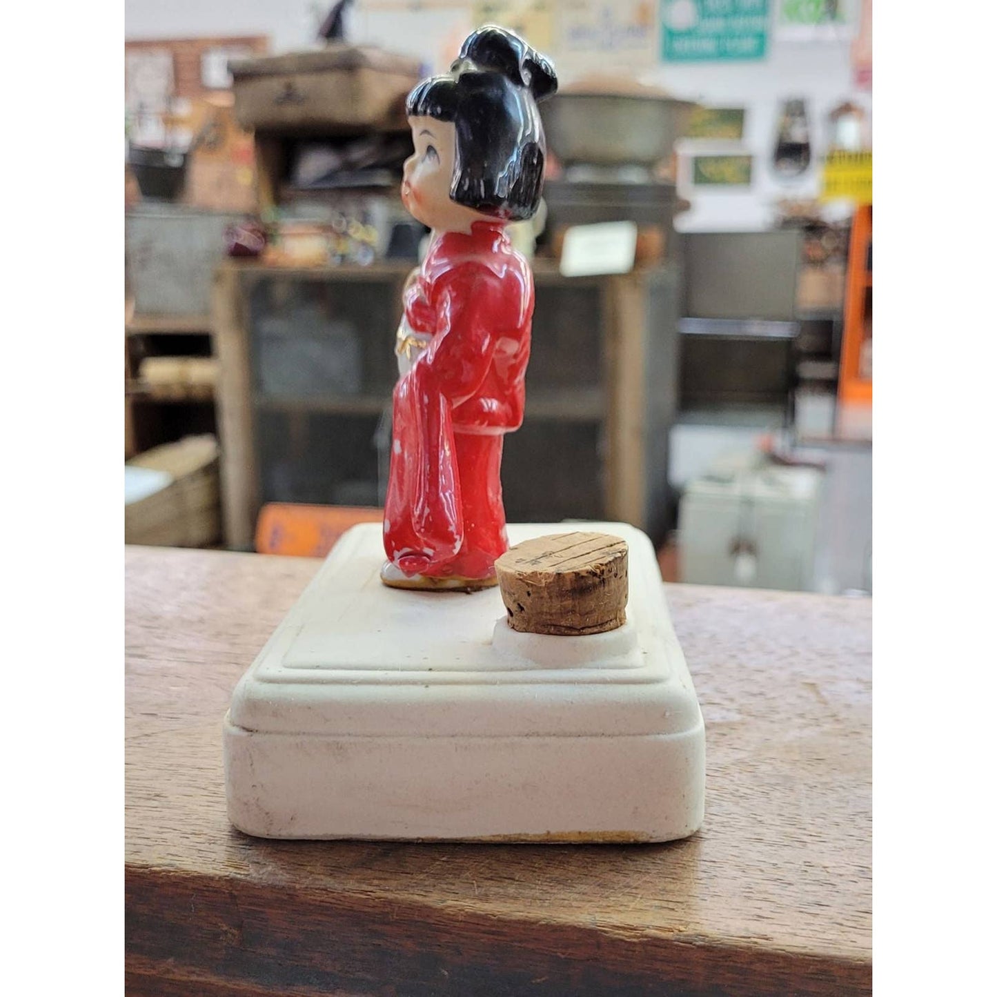Vintage TEVVY Geisha Advertising Ink Well Paperweight