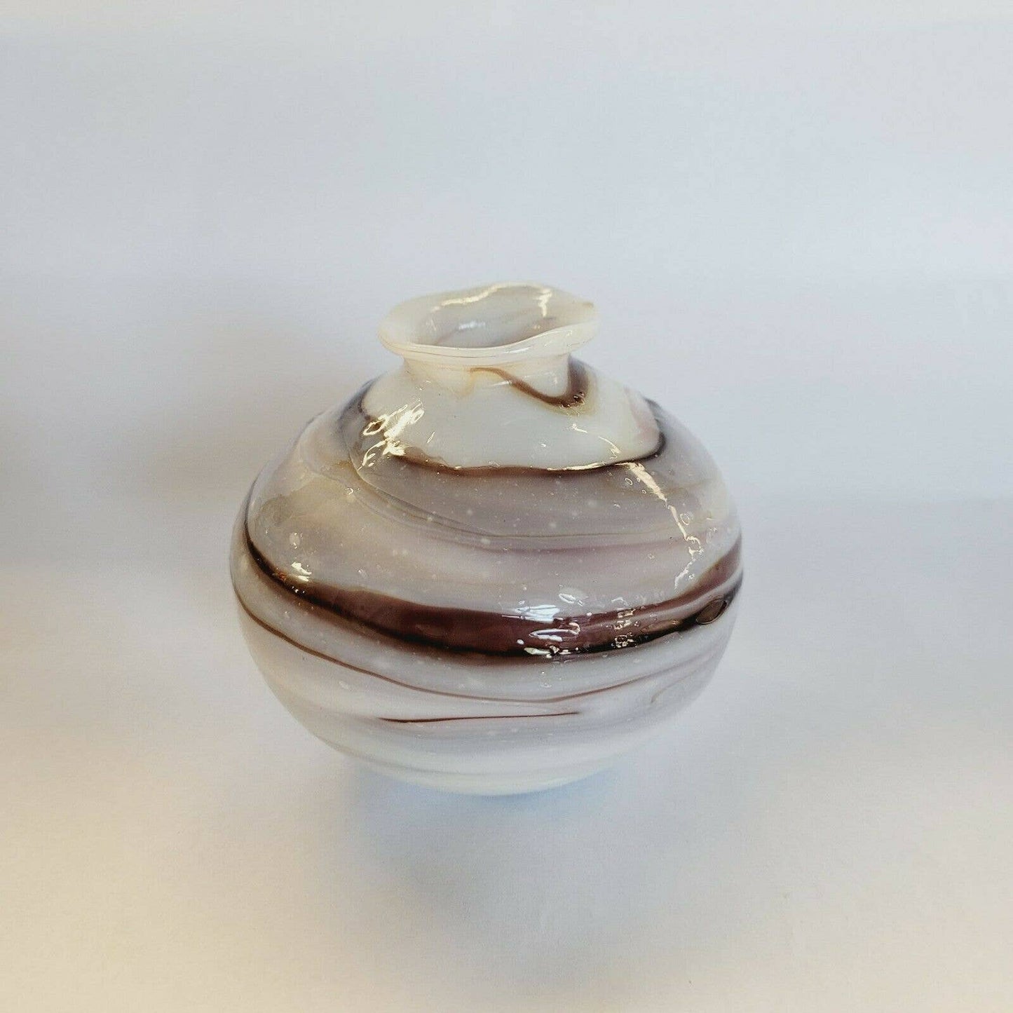 Vintage Art Glass Ball Globe Vase Hand blown.