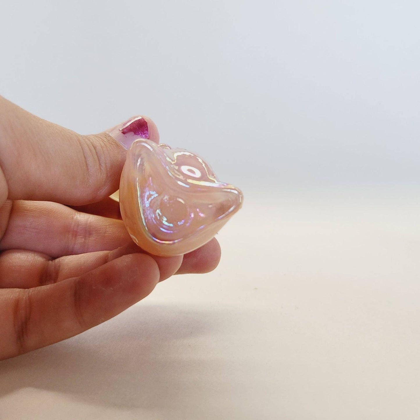 Boyd Glass Mouse Pink Carnival Painted
