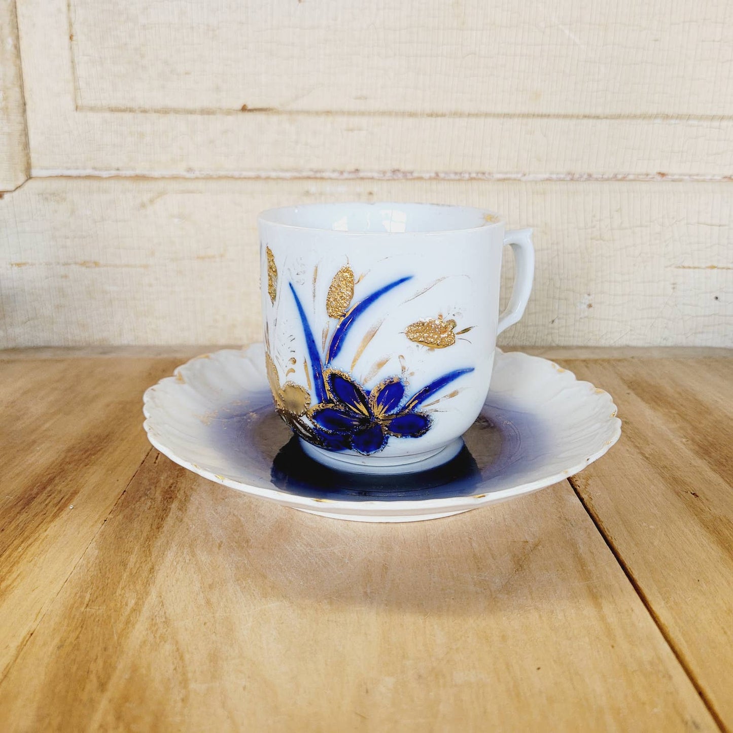 Antique Porcelain Mustache Cup and Saucer Germany