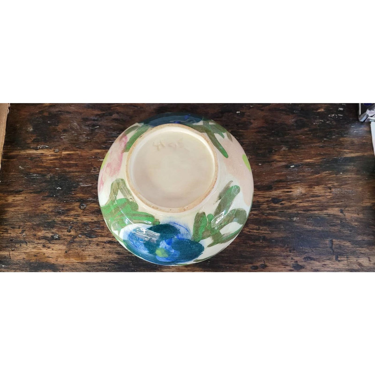 Vintage Polish Pottery Bowl with Flowers