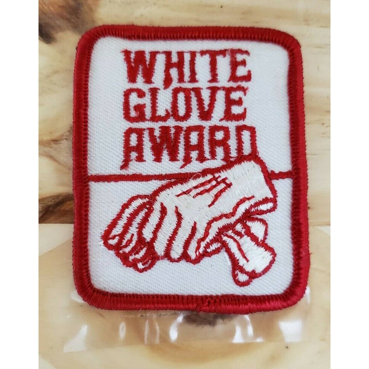 Vintage KFC Kentucky Fried Chicken Embroidery Patch White Glove Award NOS