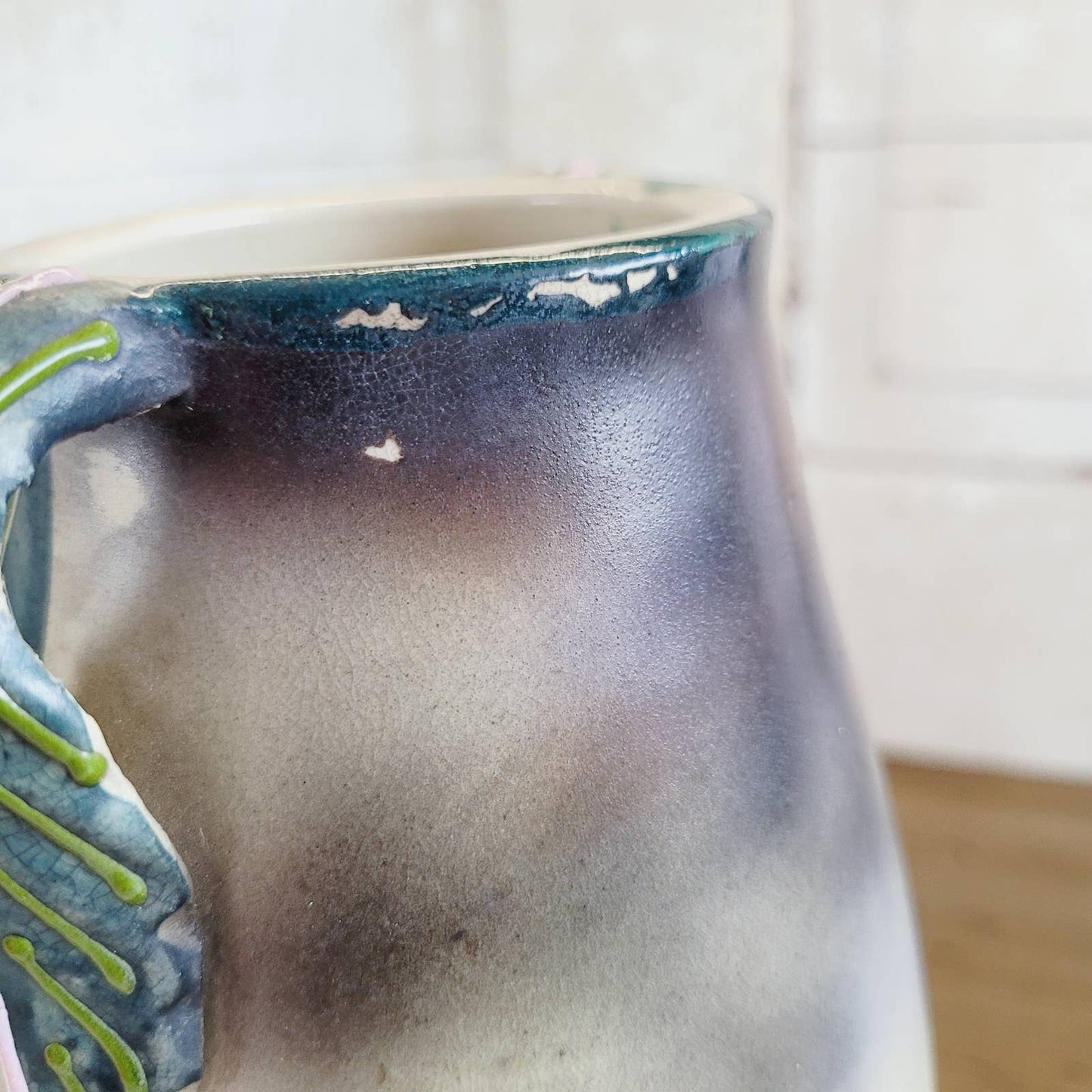 Vintage Satsuma Moriage Vase with Handles Made in Japan