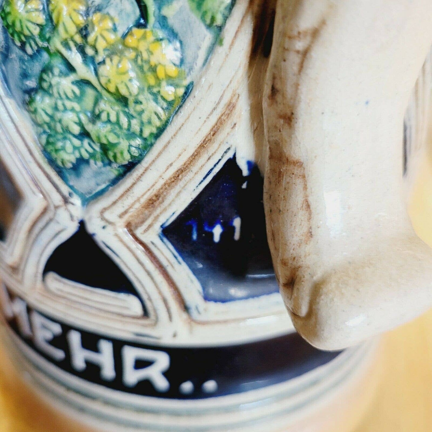 Vintage Large 14" Tall German Stoneware Lidded Beer Mug Stein Germany Thewalt.