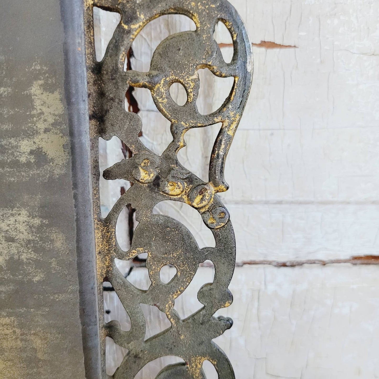 Bradley & Hubbard Cast Iron Gilt Framed Wall Mirror Bacchus Grapes Vine Antique